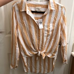American Eagle Oversized Striped Button Shirt